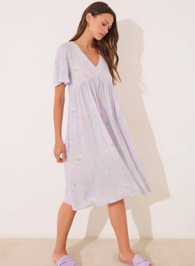 ومن سيكريت فستان ميدي بطبعة فيسكوز