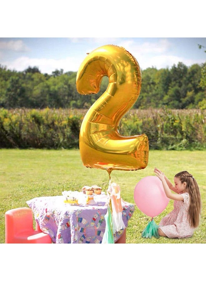 TONIFUL 40 Inch Gold Large Numbers Balloon 0-9 Birthday Party Decorations,Foil Mylar Big Number Balloon Digital 2 For Birthday Party,Wedding, Bridal Shower Engagement Photo Shoot, Anniversary - Image 5