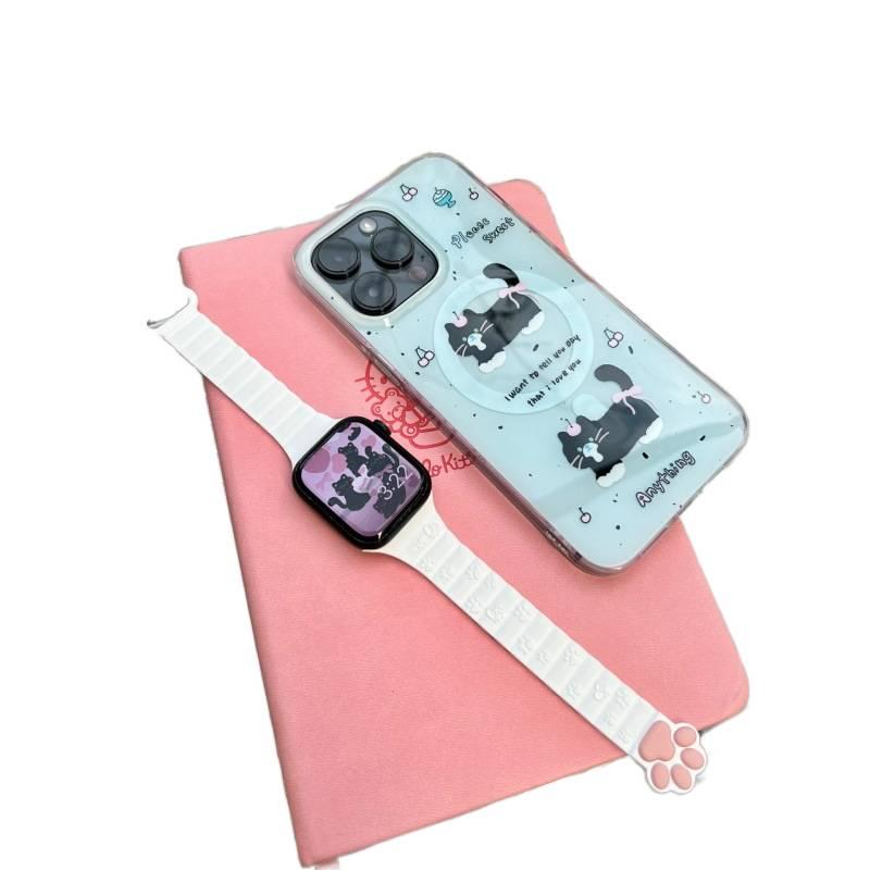 Adjustable Silicone Sport Strap Smartwatch Band Compatible with Apple Watch 38 40 41mm with Fit Replacement Strap in White - Image 1