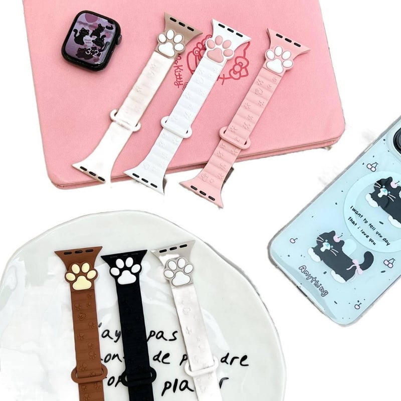Adjustable Silicone Sport Strap Smartwatch Band Compatible with Apple Watch 38 40 41mm with Fit Replacement Strap in White - Image 2