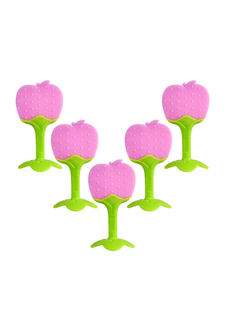 SUNSAR 5Pack Silicone Baby Teether Toys, Chew Straws Toy, Teething Gel,Easy to Clean - Image 1