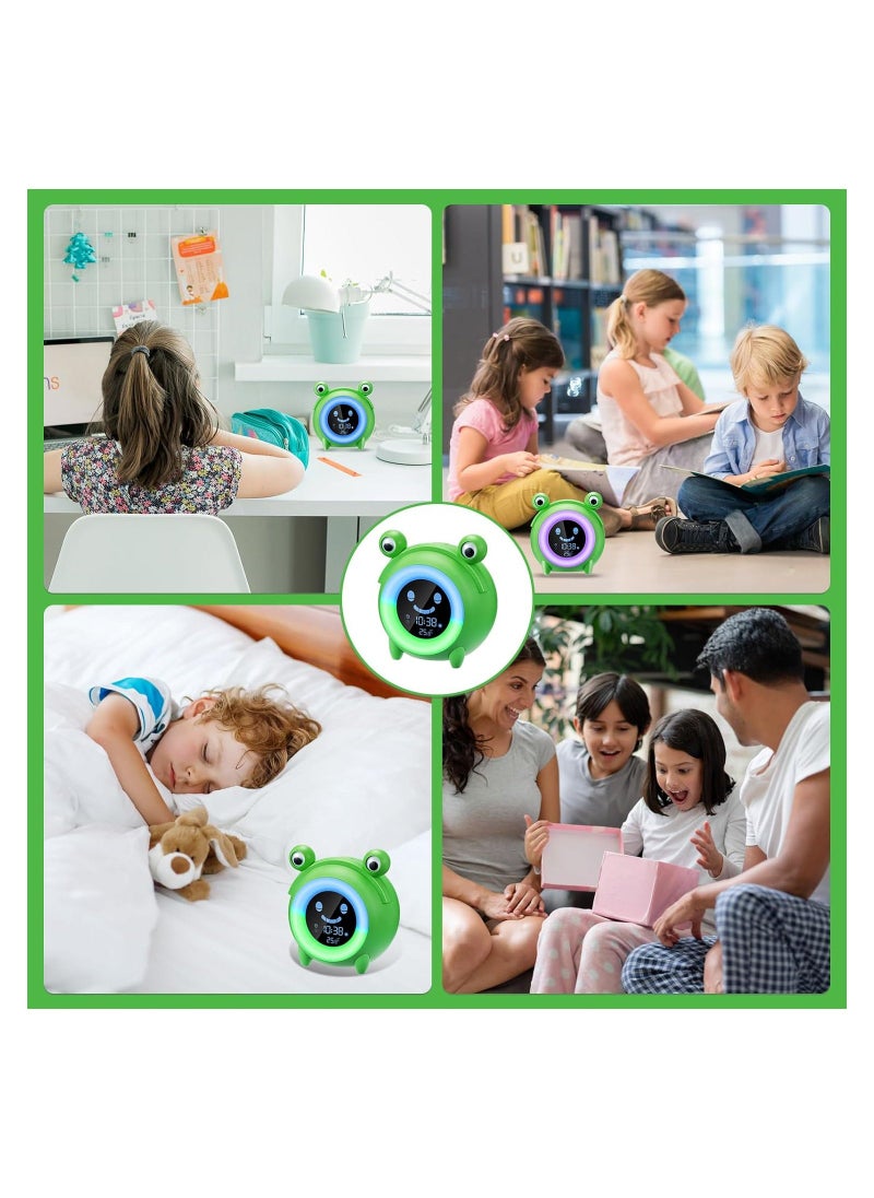 Kids Alarm Clock, Sleep Trainer Clock Sun & Moon Rise Kids Toddler Clock Children's Sound Machine Wake Up Light & Colorful Night Light Teach Kids Day & Night Digital Bedside Clock  - Image 3