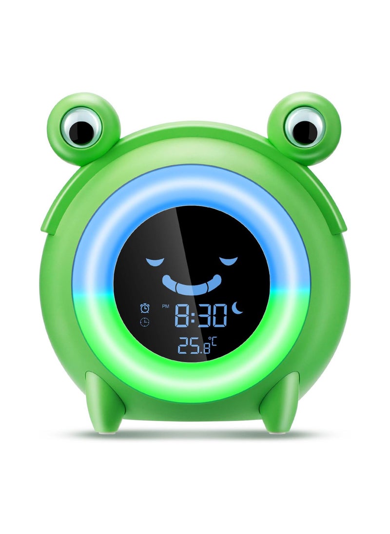 Kids Alarm Clock, Sleep Trainer Clock Sun & Moon Rise Kids Toddler Clock Children's Sound Machine Wake Up Light & Colorful Night Light Teach Kids Day & Night Digital Bedside Clock  - Image 1