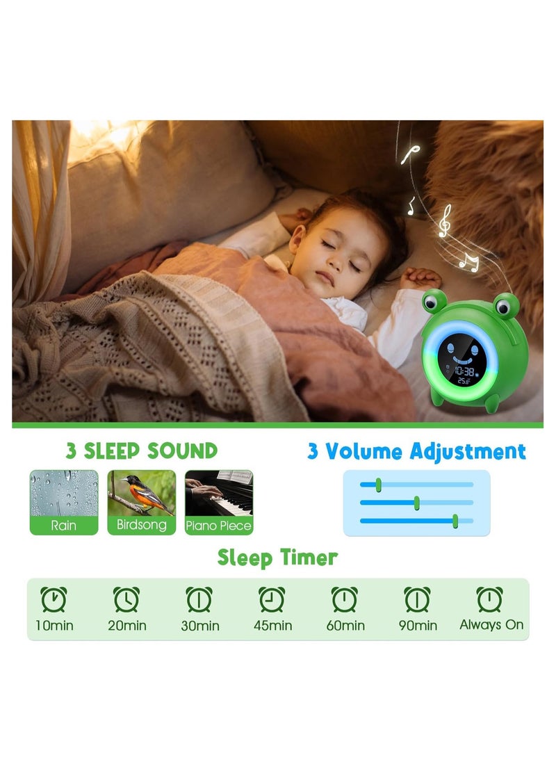 Kids Alarm Clock, Sleep Trainer Clock Sun & Moon Rise Kids Toddler Clock Children's Sound Machine Wake Up Light & Colorful Night Light Teach Kids Day & Night Digital Bedside Clock  - Image 2