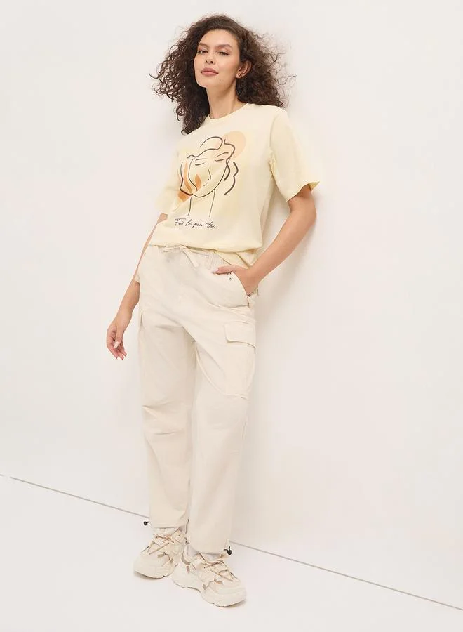 Dillinger Off White Oversized Short Sleeve Printed T-Shirt