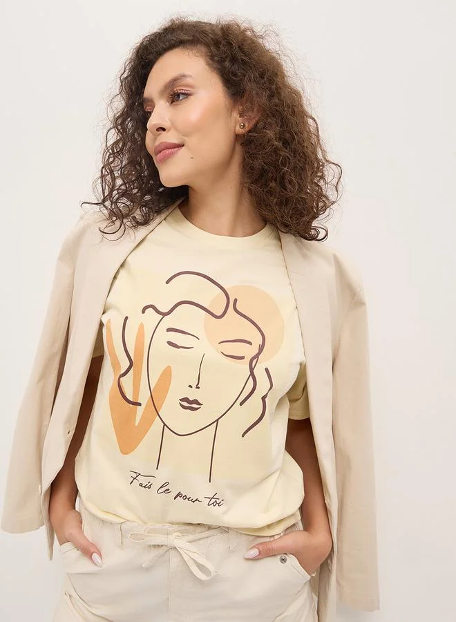 Dillinger Off White Oversized Short Sleeve Printed T-Shirt