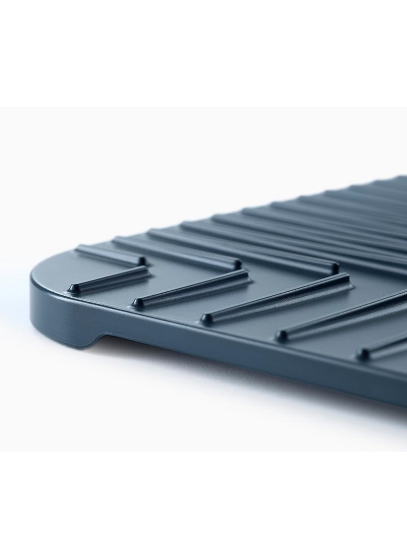 Sink Mat with Removable Drain Stopper, Non-Slip, Fast Draining, Regular, Gray