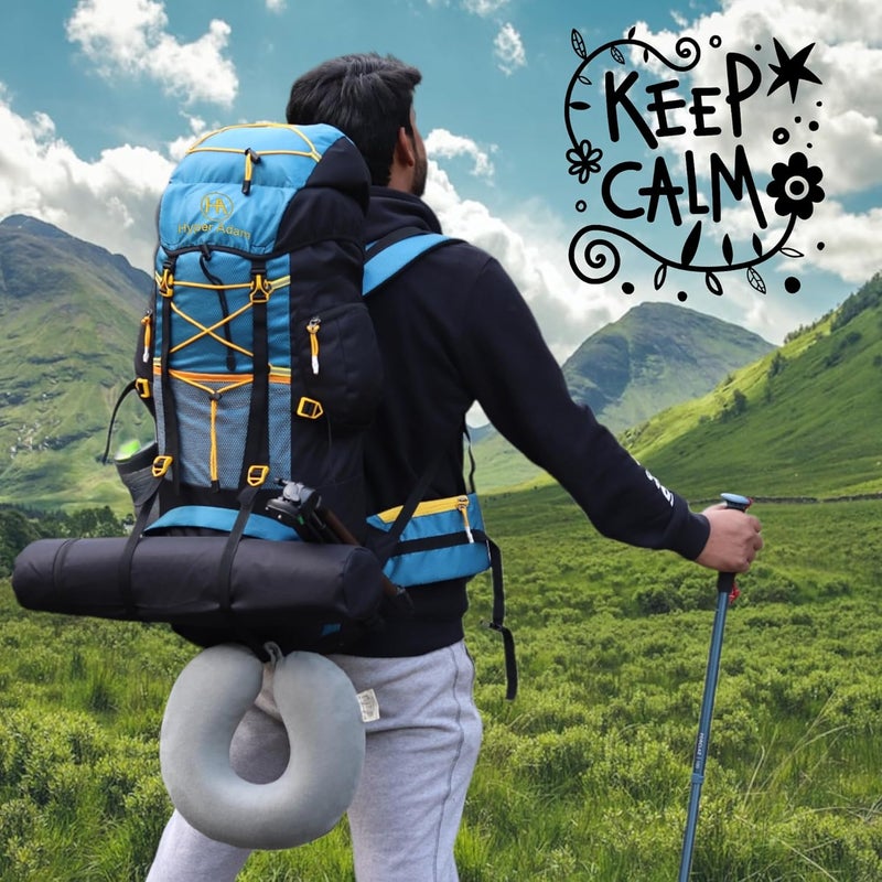 Hyper Adam حقائب الظهر | حقيبة سفر بسعة 75 لتر للرجال | حقيبة سياحية للسفر | حقيبة ظهر للتنزه والتخييم في الجبال | غطاء مطري - Image 2