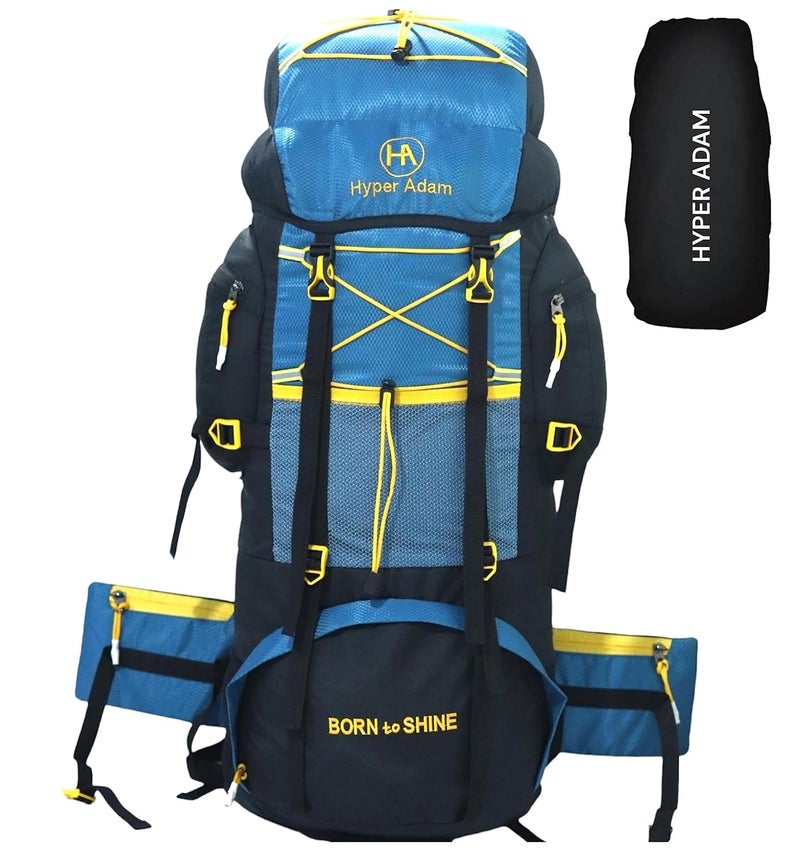 Hyper Adam حقائب الظهر | حقيبة سفر بسعة 75 لتر للرجال | حقيبة سياحية للسفر | حقيبة ظهر للتنزه والتخييم في الجبال | غطاء مطري - Image 1