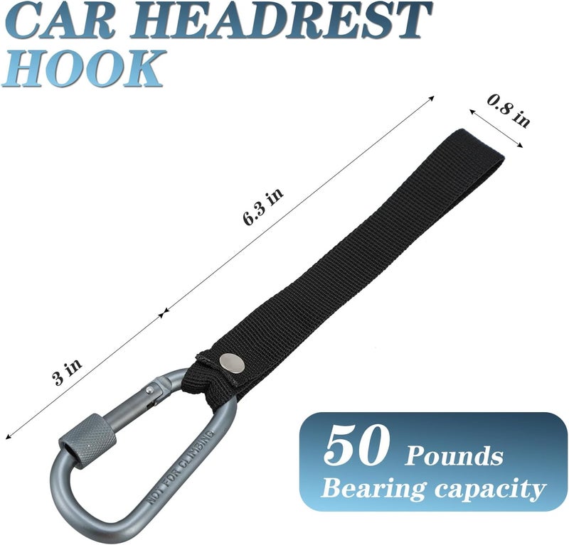 ECOSHIRE Headrest Hooks for Car - Backseat Hanger Hook for your Purse, Bags, Umbrellas, Clothes, Water Bottle, Keys Interior Car Seat Organizer, Multi-Purpose Hanging Organizers/Storage Hooks (Green) - Image 2