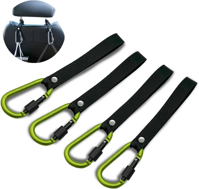 ECOSHIRE Headrest Hooks for Car - Backseat Hanger Hook for your Purse, Bags, Umbrellas, Clothes, Water Bottle, Keys Interior Car Seat Organizer, Multi-Purpose Hanging Organizers/Storage Hooks (Green) - Image 1
