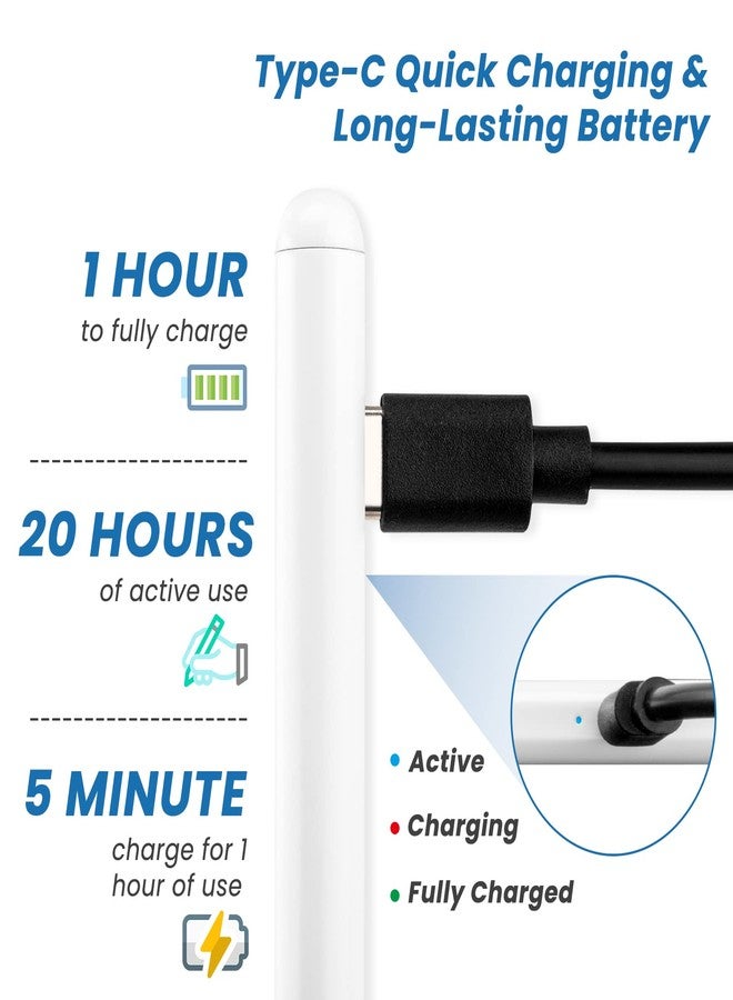 Edivia Electronic Stylus Pen for Lenovo Duet Chromebook 2 in 1,1.2mm Repalceable Plastic Tip Stylist Pencil Compatible with Lenovo Duet Chromebook 2 in 1 Writing Stylus Pen,White - Image 3