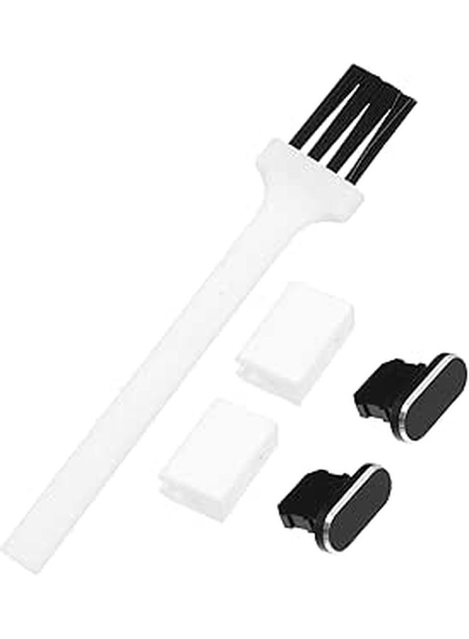 Dust Plug Cleaning Brush Set Phone Charging Port Protector Black - Image 1