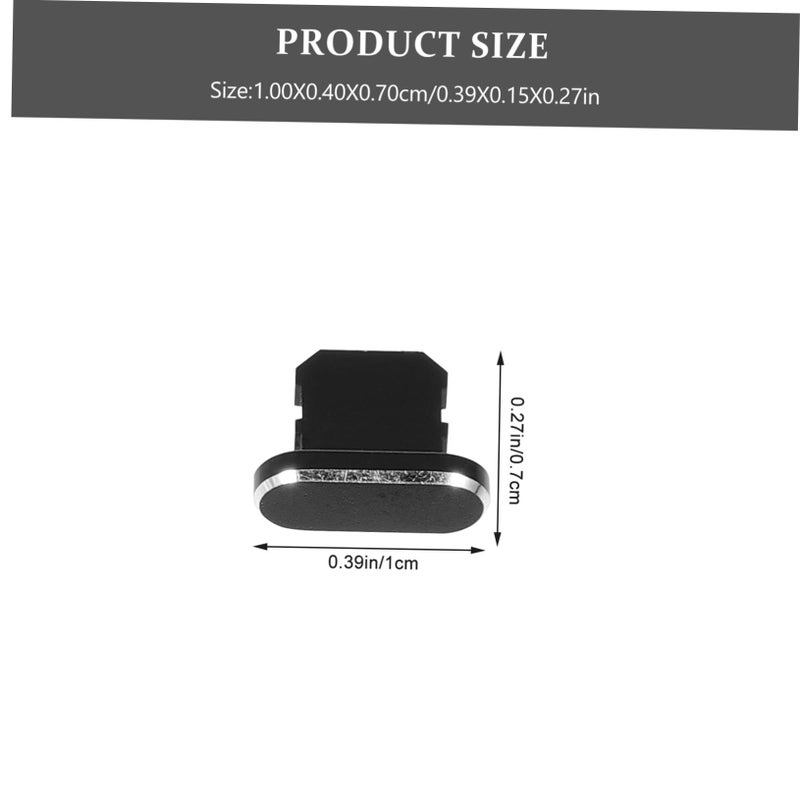 Dust Plug Cleaning Brush Set Phone Charging Port Protector Black - Image 3