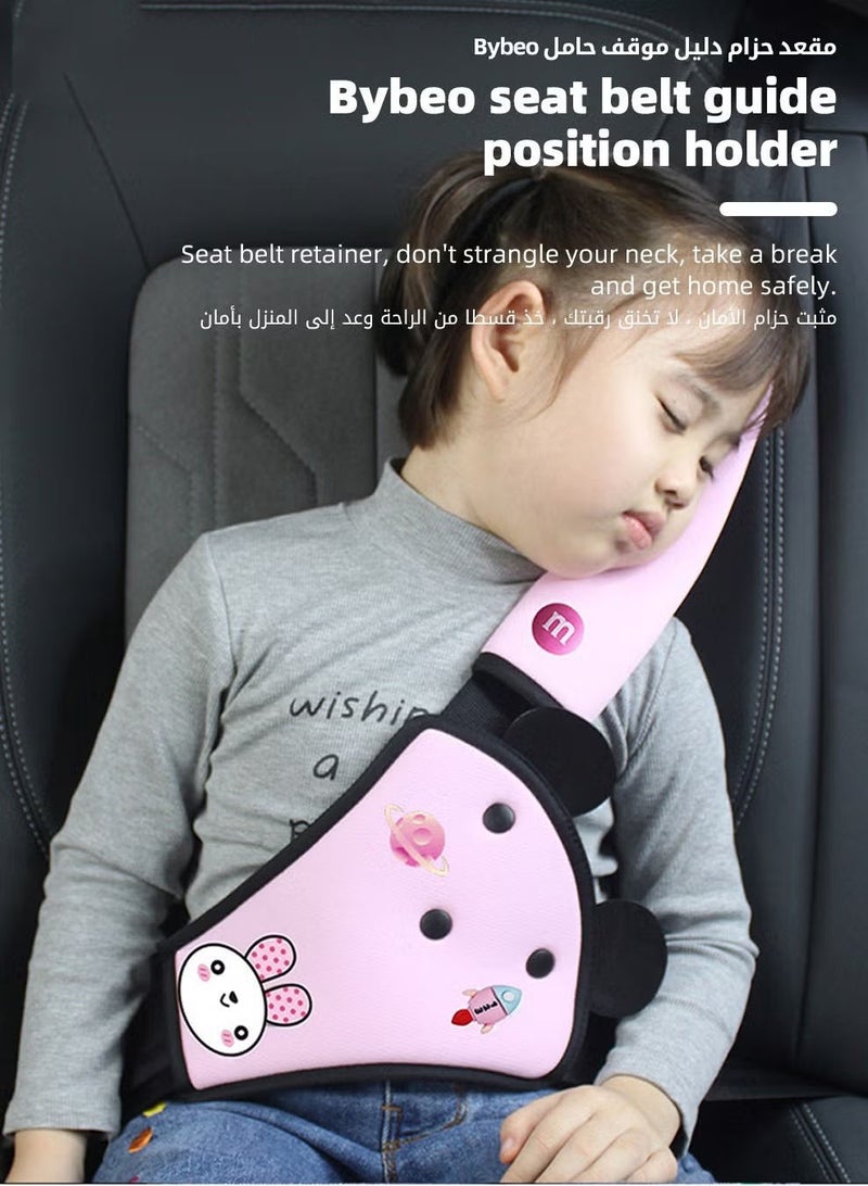 DURKU Children Car Seat Belt Adjuster＆Covers, Kids Seatbelt Cover Pads for Neck Support, Toddler Safety Shoulder Positioner, Head-Rest Seatbelt Pillow for Travel＆Driving, Set of 2 - Image 4