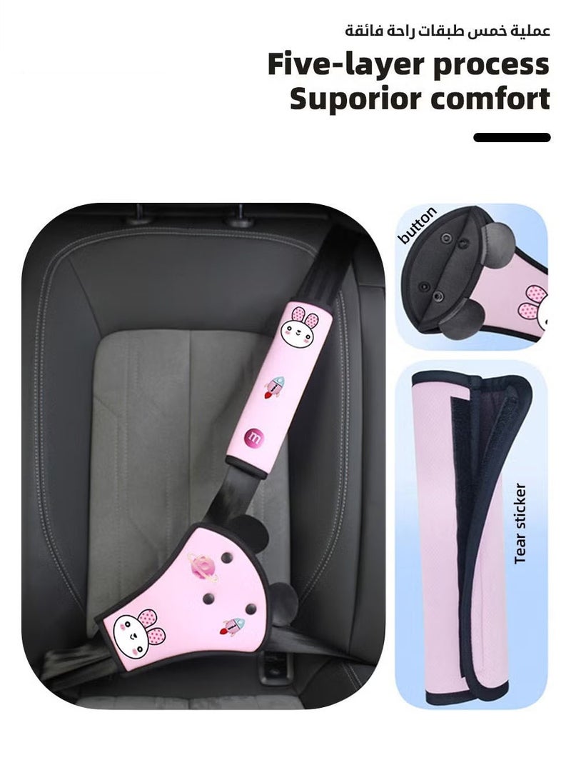 DURKU Children Car Seat Belt Adjuster＆Covers, Kids Seatbelt Cover Pads for Neck Support, Toddler Safety Shoulder Positioner, Head-Rest Seatbelt Pillow for Travel＆Driving, Set of 2 - Image 5