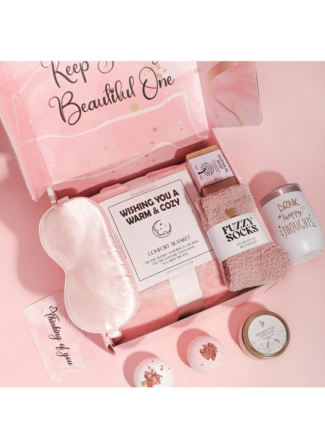 Hanayo Gift Set Gifts for Women Happy Birthday Gifts Basket for Women Spa Gift Set for Ladies 10 PCS Spa Gift Basket Set with Gift Box Relaxation Bath Gift Set for Wife and Best Friend(Pink) - Image 5