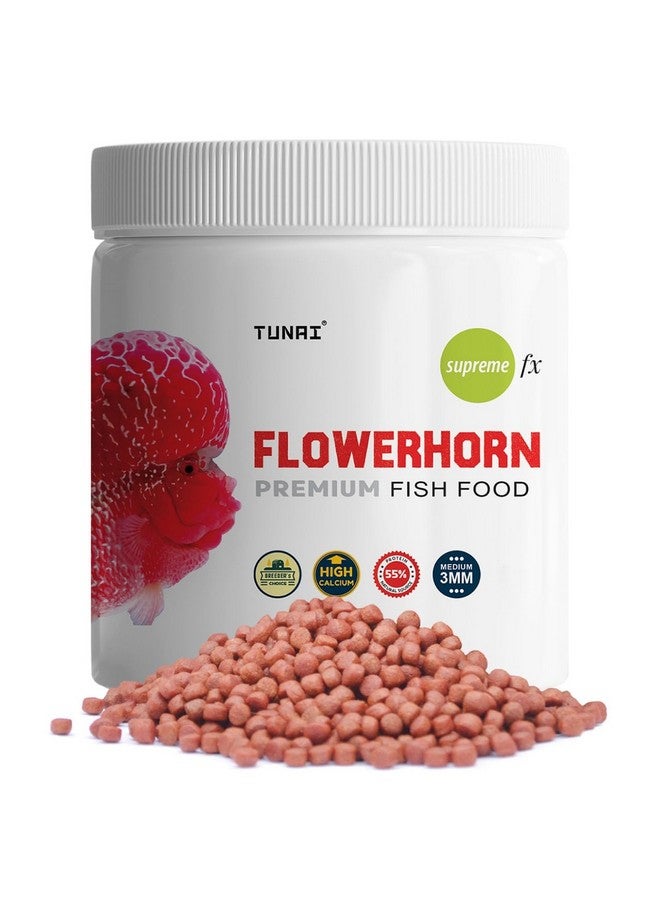 TUNAI Premium Fish Food For Flowerhorn | 55% Protein | Formulated Taiwan For Better Growth Of Hump And Color (250G - 3Mm Pellets, Medium And Large Size) - All Life Stages - Image 1
