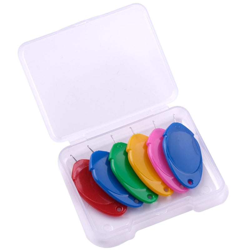 meeggrace Needle Threader, Small Needle Eye Threader Tool, Easy Threader for Machine and Hand Sewing, Fast and Precise Threading, Ideal for Needlework, with Transparent Box, 5 Colors in A Box(6PCS) - Image 1