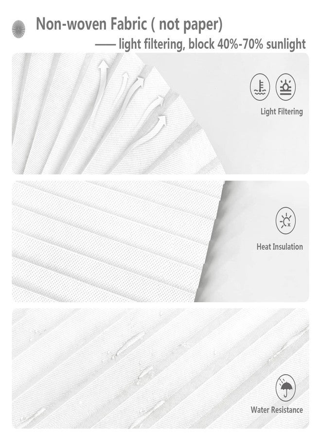 Maritown Paper Blinds Temporary Window Blinds Light Filtering No Drill Stick on Cut to Size Cordless Self Adhesive Pleated Shades for Kitchen Bathroom Windows Doors (1, White, WxH 24x59 in) - Image 5