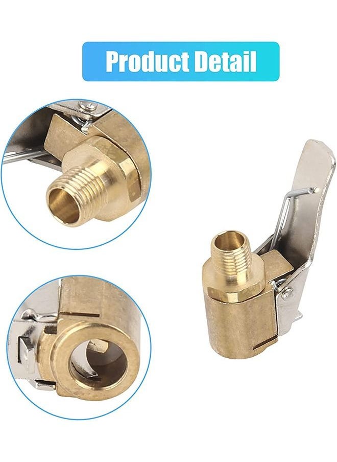 MVAQKLM  - 5Pcs Tire Air Chuck with Clip Adapter Automotive Tire Inflation Valve Connector Brass Locking Tire Inflator Air Chuck Adapter Connector Inflator Compressor Pump Attachment Accessory Tool - Image 1