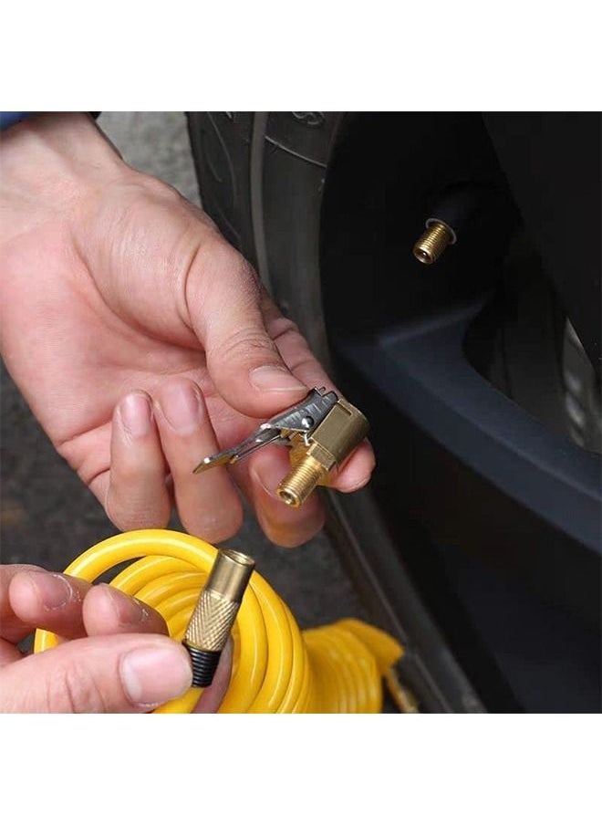 MVAQKLM  - 5Pcs Tire Air Chuck with Clip Adapter Automotive Tire Inflation Valve Connector Brass Locking Tire Inflator Air Chuck Adapter Connector Inflator Compressor Pump Attachment Accessory Tool - Image 1