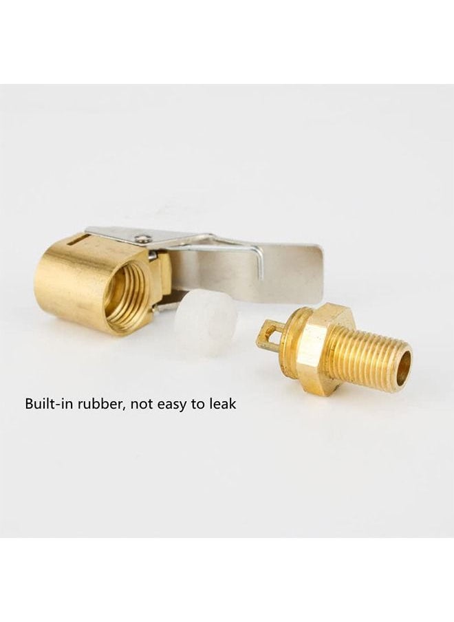 MVAQKLM  - 5Pcs Tire Air Chuck with Clip Adapter Automotive Tire Inflation Valve Connector Brass Locking Tire Inflator Air Chuck Adapter Connector Inflator Compressor Pump Attachment Accessory Tool - Image 1