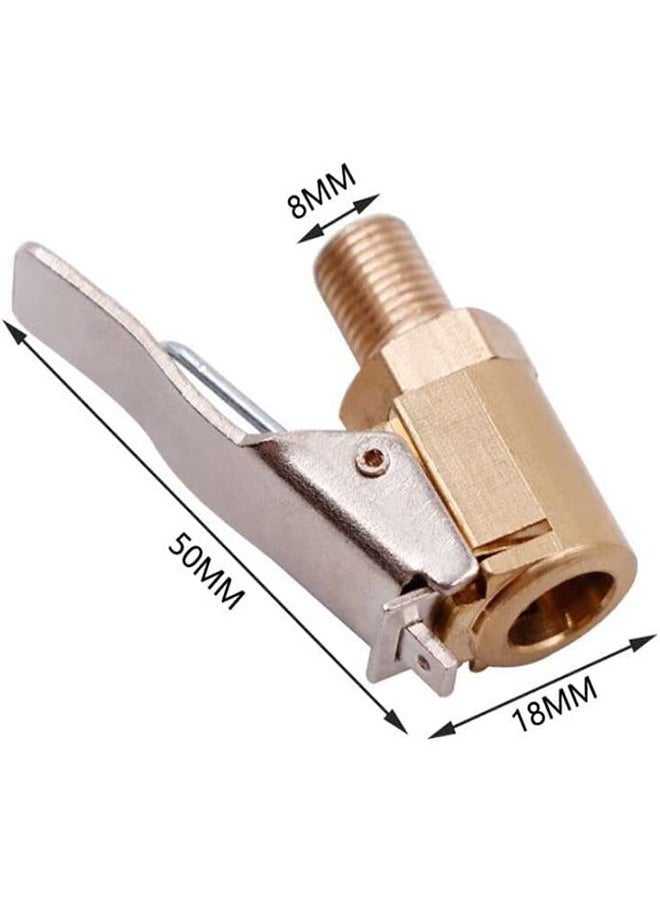 MVAQKLM  - 5Pcs Tire Air Chuck with Clip Adapter Automotive Tire Inflation Valve Connector Brass Locking Tire Inflator Air Chuck Adapter Connector Inflator Compressor Pump Attachment Accessory Tool - Image 1