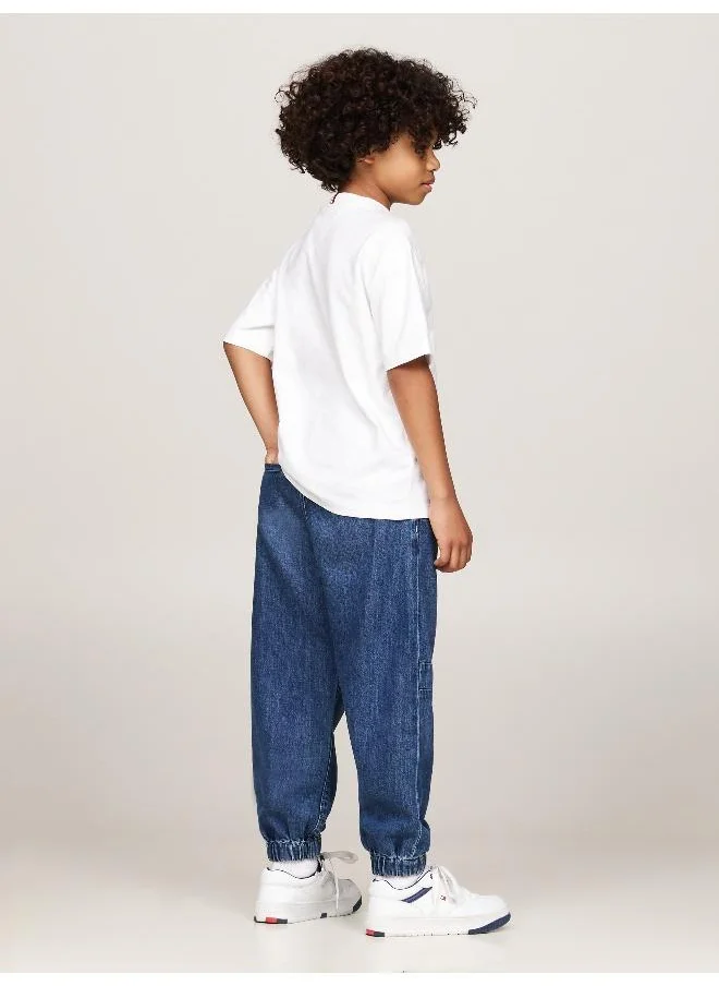 تومي هيلفيغر Kids Logo Crew Neck T-Shirt