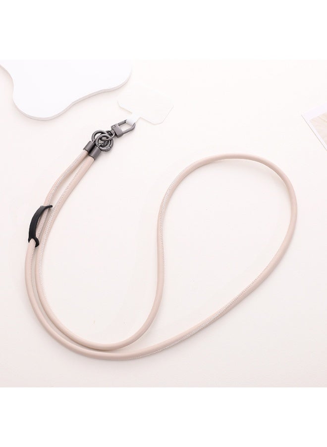 NIBEMINENT Beaded Phone Lanyard, Anti Lost Removable Wrist Strap, PU Leather Bracelet Pendant, Phone Keychain Lanyard