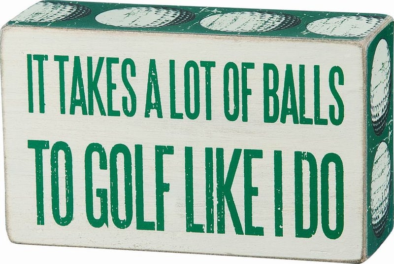 Primitives by Kathy Box Sign-Lot of Balls  5x3 inches  White  Teal