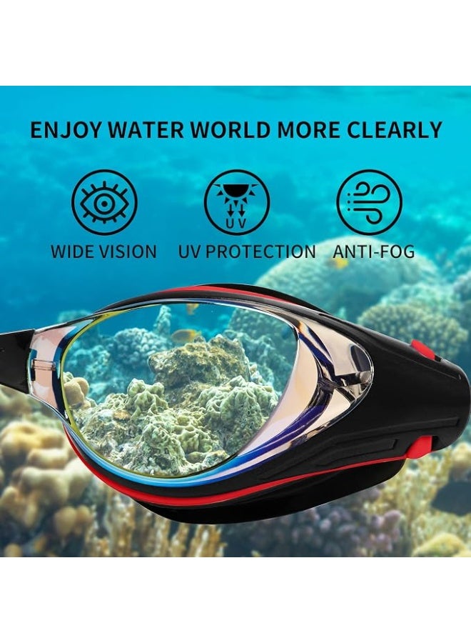 EWPJDK نظارات سباحة EWPJDK طبية (لقصري النظر) ومضادة للضباب، مناسبة للرجال والنساء والشباب (-2.5) - Image 4