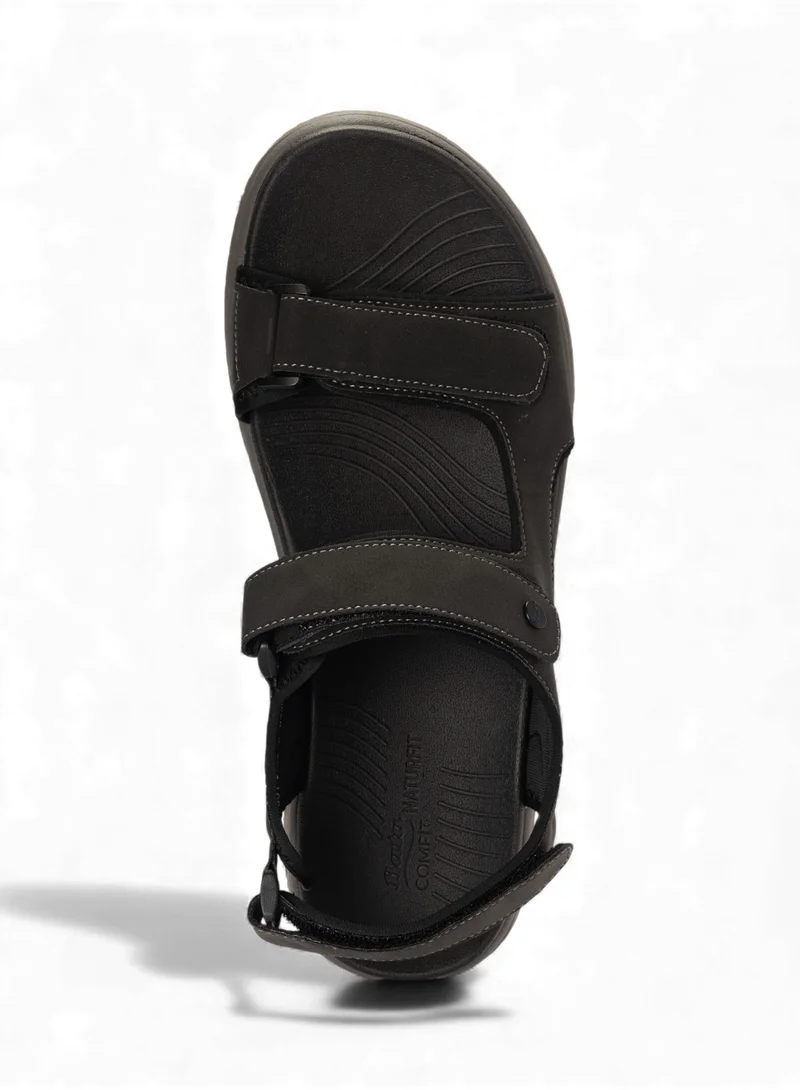 Bata black Outdoor Adjustable Strap Sandals for Men | Best Price UAE