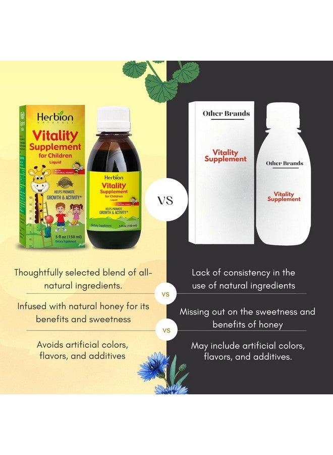 HERBION Naturals Vitality Supplement for Children, Promotes Growth and Appetite, Relieves Fatigue, Improves Mental & Physical Performance, for Kids 1 Year & Above, 5 Fl Oz (Pack of 1) - Image 5