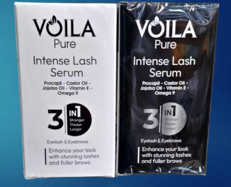 Viola 2 Pieces Eyelash & Eyebrow Growth Serum - Clear & Black - Natural Ingredients -10ml