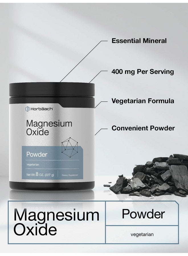 Horbäach Magnesium Oxide Powder | 400mg | 8 Ounces (227 g) | Vegetarian, Non-GMO, and Gluten Free Supplement - Image 3