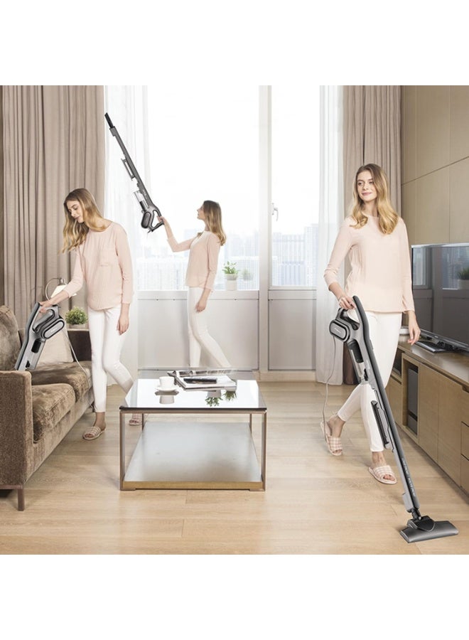 Deerma Dx700S 2In1 Vertical Handheld Vacuum Cleaner With Large Capacity Dust Box Low Noise Triple Filter Dust Collector, Grey"Min 1 year manufacturer warranty", Plug type : EU - Image 3