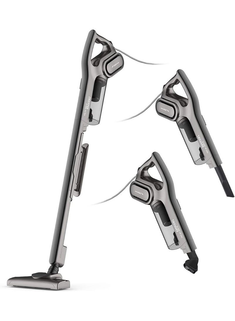 Deerma Dx700S 2In1 Vertical Handheld Vacuum Cleaner With Large Capacity Dust Box Low Noise Triple Filter Dust Collector, Grey"Min 1 year manufacturer warranty", Plug type : EU - Image 1