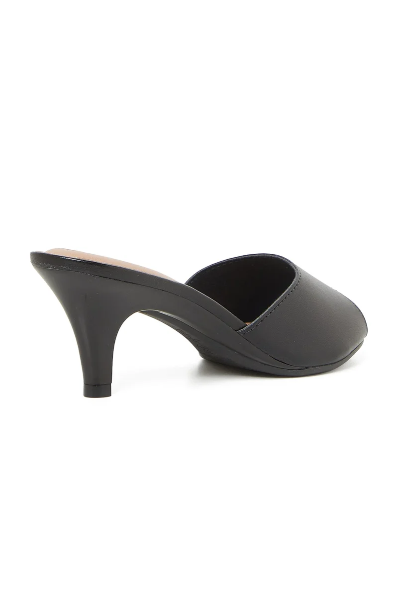 Beira Rio  BEIRA RIO Mid Heel Sandals for Ladies – BLACK Sandals with Slip On | Comfortable PU Upper & TPR Sole for Women | Best Price UAE
