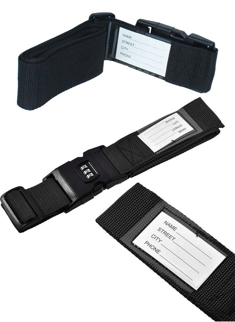 Travelling Luggage Strap With Modern Password Security Lock And ID Identifier Label for Suitcases Trolleys Bags and All kind of Luggage, Heavy Duty Adjustable Luggage Strap Waterproof and Dustproof - Image 2