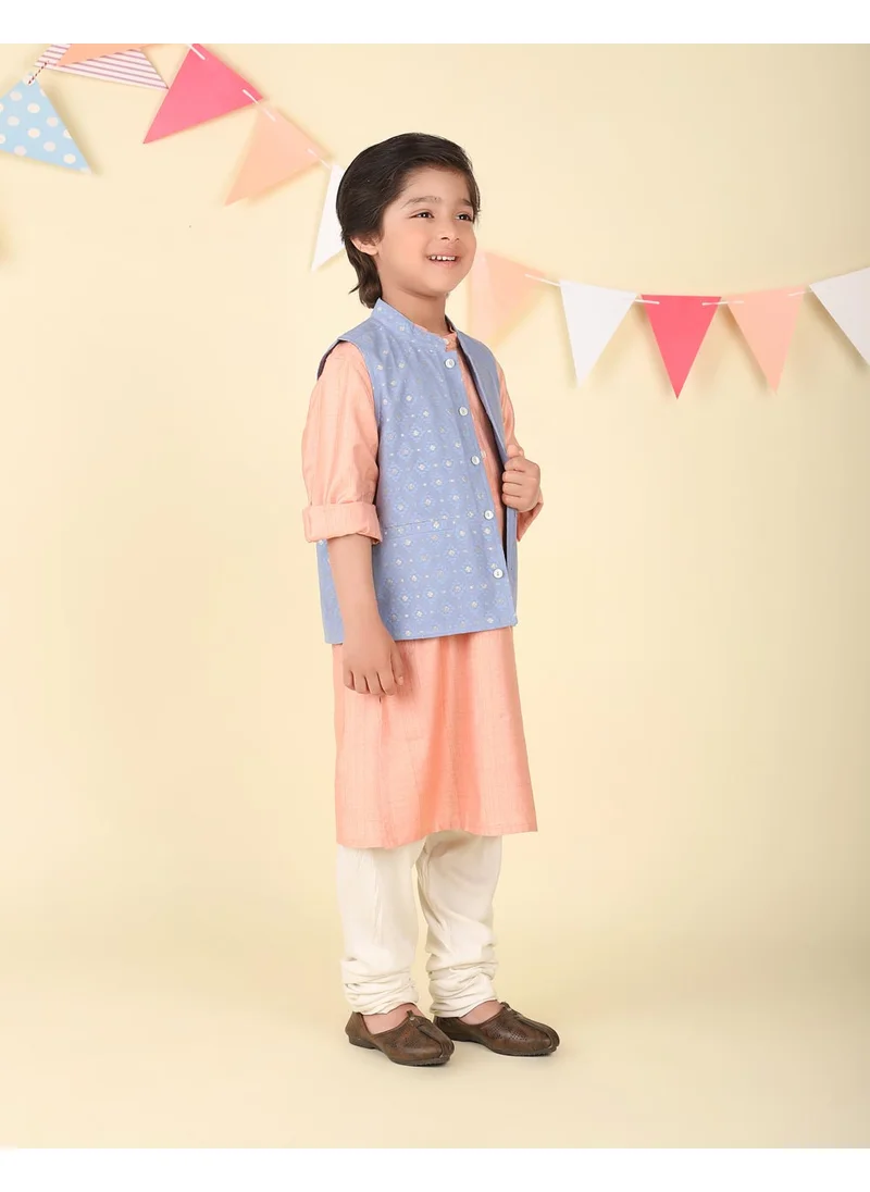 فاب انديا Orange Viscose Blend Cutwork 2Pc Kurta Set
