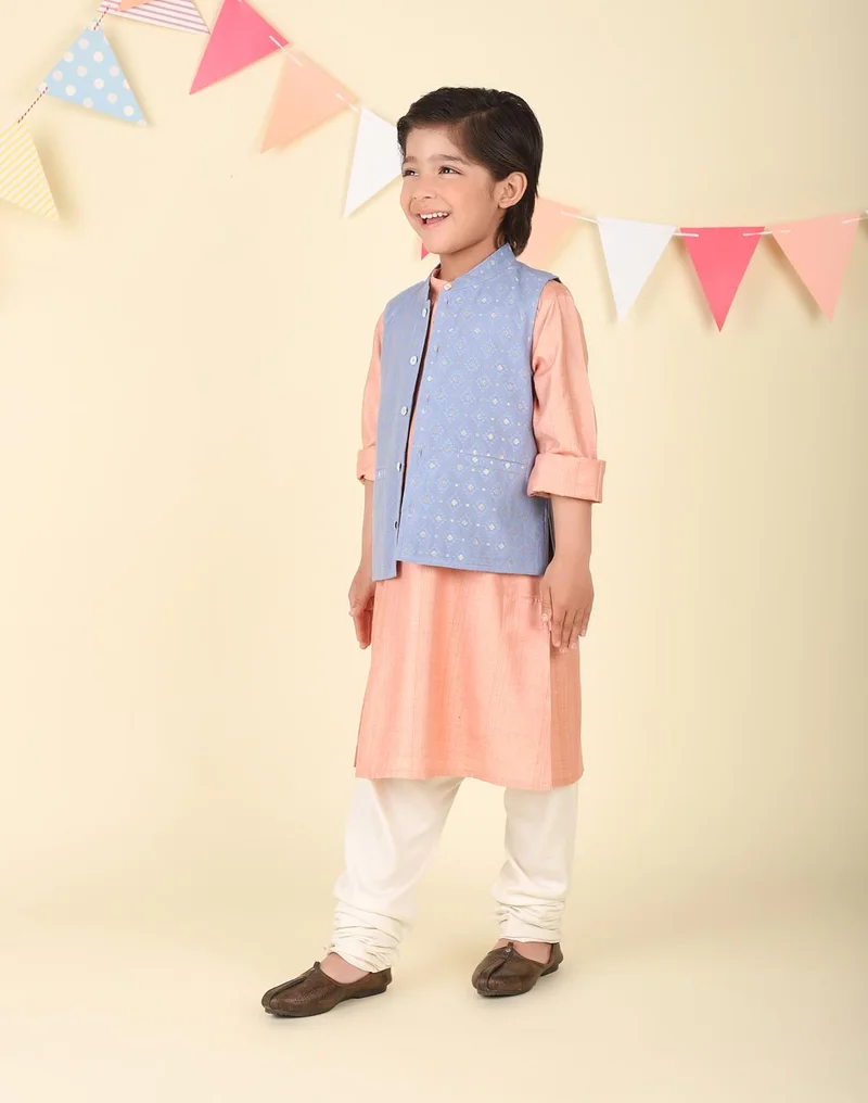 Fabindia Orange Viscose Blend Cutwork 2Pc Kurta Set