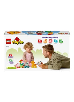 LEGO DUPLO My First Animal Train Toy for Toddlers, Creative Bricks Learning Set with Rooster, Horse, Lamb & Cow Farm Animals, Birthday Gift for Nature-Loving Boys & Girls Aged 1.5 Plus Years Old 10412  - Image 3