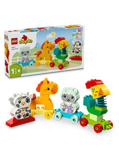 LEGO DUPLO My First Animal Train Toy for Toddlers, Creative Bricks Learning Set with Rooster, Horse, Lamb & Cow Farm Animals, Birthday Gift for Nature-Loving Boys & Girls Aged 1.5 Plus Years Old 10412  - Image 1