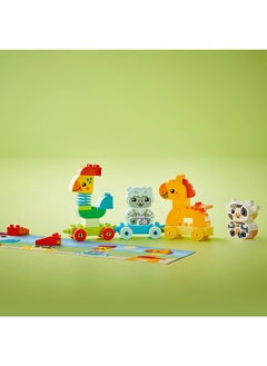 LEGO DUPLO My First Animal Train Toy for Toddlers, Creative Bricks Learning Set with Rooster, Horse, Lamb & Cow Farm Animals, Birthday Gift for Nature-Loving Boys & Girls Aged 1.5 Plus Years Old 10412  - Image 5