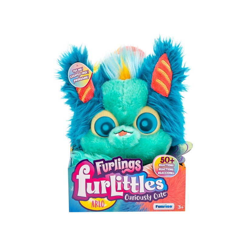 Furlings Furlittles Arlo - 6.5" Interactive Plush Toy, 50+ Sounds & Expressions, Gift for Girls & Boys 3+, Blue - Image 1