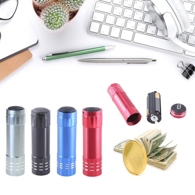 Black Windproof Flashlight With Secret Compartment Storage Container - Image 3