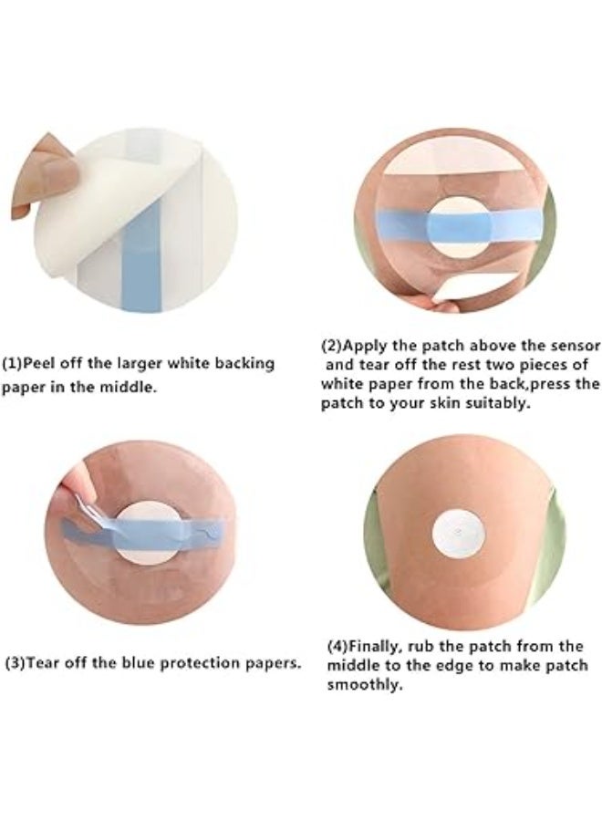 Freestyle Libre 1 and 2 Sensor Covers – 20pcs Waterproof Transparent Adhesive Patches for CGM Glucose Monitor Sensor Protection – Lasts up to 14 Days – Blue - Image 2