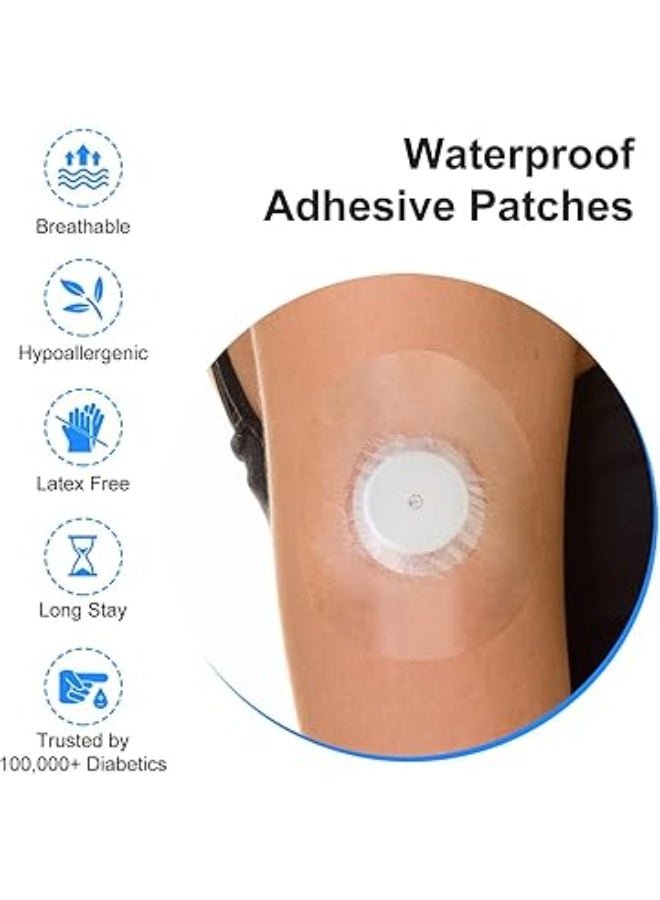 Freestyle Libre 1 and 2 Sensor Covers – 20pcs Waterproof Transparent Adhesive Patches for CGM Glucose Monitor Sensor Protection – Lasts up to 14 Days – Blue - Image 3