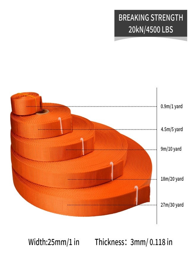 S.E.PEAK SEPEAK 1 inch Nylon Tubular Webbing, 20kN/4500 lbs, Heavy Duty Climbing Strap for Rescue, Outdoor Climbing, Firefighting, Rigging, Ziplining, Anchoring,Hanging,1pc,Orange,1 Yard - Image 5